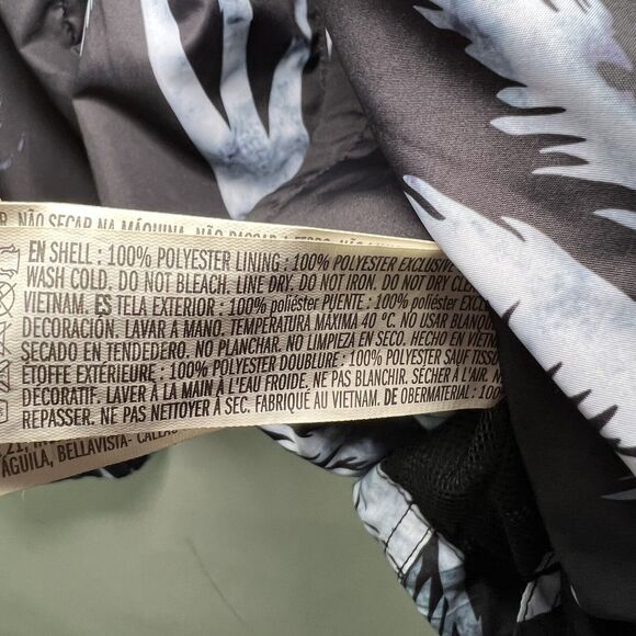 Forever 21 Men Full Zip Hooded Windbreaker Jacket Mens Size Medium Blue Tropical - Picture 9 of 13